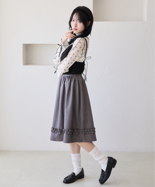 kutir(クティール)の「【セットアップ着用可能】アソートフリルミディスカート(スカート・レディース・ブラック/ブルー/グレー・FREE)」の18枚目の写真