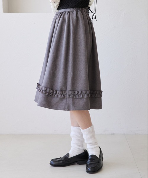 kutir(クティール)の「【セットアップ着用可能】アソートフリルミディスカート(スカート・レディース・ブラック/ブルー/グレー・FREE)」の13枚目の写真