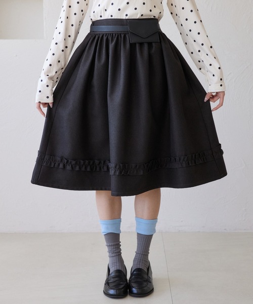 kutir(クティール)の「【セットアップ着用可能】アソートフリルミディスカート(スカート・レディース・ブラック/ブルー/グレー・FREE)」の4枚目の写真