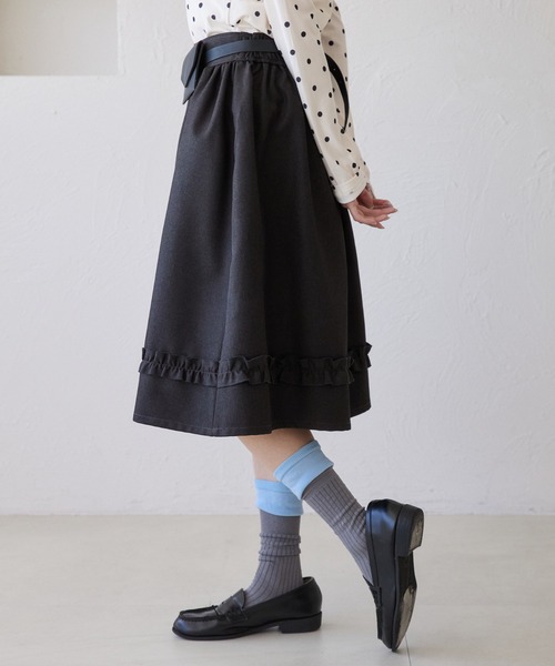 kutir(クティール)の「【セットアップ着用可能】アソートフリルミディスカート(スカート・レディース・ブラック/ブルー/グレー・FREE)」の5枚目の写真