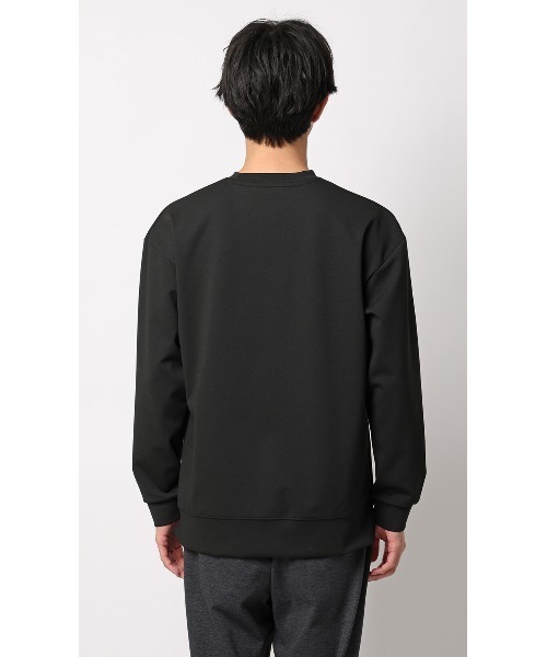 AOYAMA（アオヤマ）の「ゼロプレッシャーポンチクルーネックＴシャツ【長袖】<ハリと伸縮性、上品な光沢が特徴のポンチニット>（Tシャツ/カットソー・メンズ・ブラック/ホワイト・LL/L/M/S）」の8枚目の写真