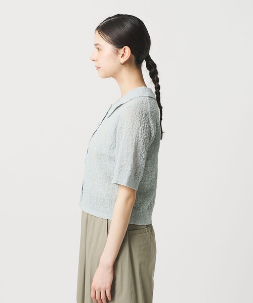 BEAUTY&YOUTH UNITED ARROWS（ビューティーアンドユースユナイテッドアローズ）の「ノットヤーンニット ハーフスリーブ シャツ カーディガン ウォッシャブル（カーディガン/ボレロ・レディース・オフホワイト/ライトブルー/ブラック・FREE）」の15枚目の写真