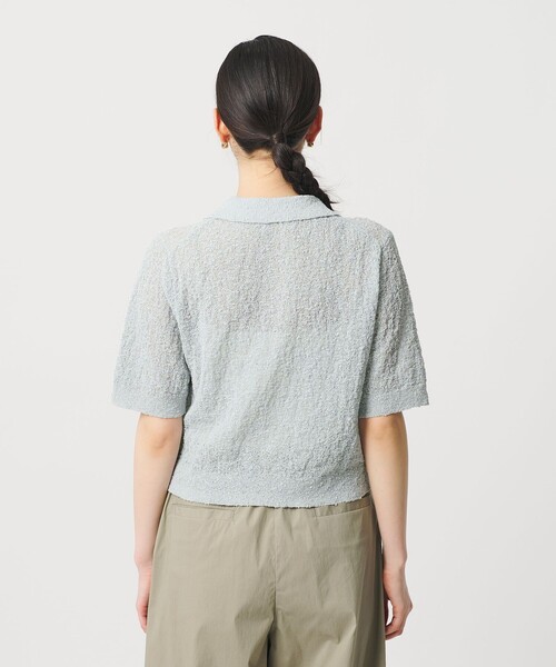 BEAUTY&YOUTH UNITED ARROWS（ビューティーアンドユースユナイテッドアローズ）の「ノットヤーンニット ハーフスリーブ シャツ カーディガン ウォッシャブル（カーディガン/ボレロ・レディース・オフホワイト/ライトブルー/ブラック・FREE）」の16枚目の写真