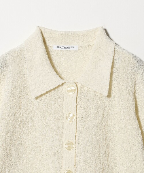 BEAUTY&YOUTH UNITED ARROWS（ビューティーアンドユースユナイテッドアローズ）の「ノットヤーンニット ハーフスリーブ シャツ カーディガン ウォッシャブル（カーディガン/ボレロ・レディース・オフホワイト/ライトブルー/ブラック・FREE）」の18枚目の写真