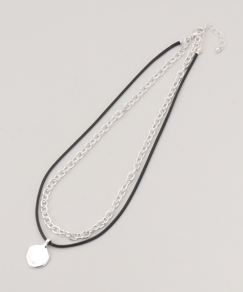 B.C STOCK（ベーセーストック）の「チェーンモチーフトップ2連ネックレス（ネックレス・レディース・シルバー・FREE）」の2枚目の写真
