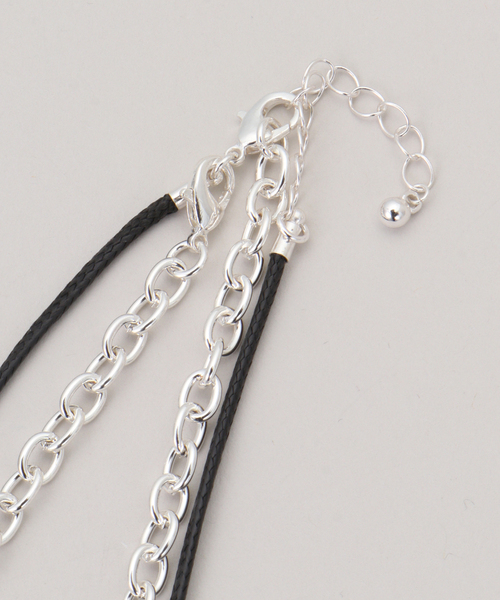 B.C STOCK（ベーセーストック）の「チェーンモチーフトップ2連ネックレス（ネックレス・レディース・シルバー・FREE）」の3枚目の写真