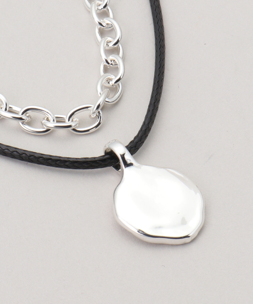 B.C STOCK（ベーセーストック）の「チェーンモチーフトップ2連ネックレス（ネックレス・レディース・シルバー・FREE）」の7枚目の写真