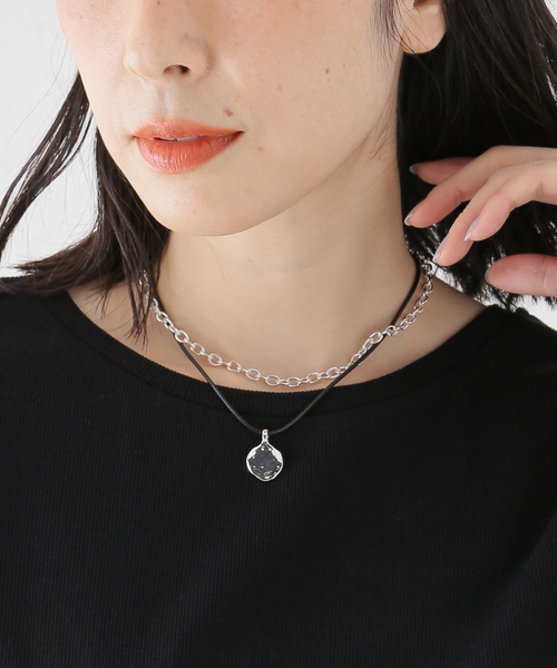 B.C STOCK（ベーセーストック）の「チェーンモチーフトップ2連ネックレス（ネックレス・レディース・シルバー・FREE）」の8枚目の写真