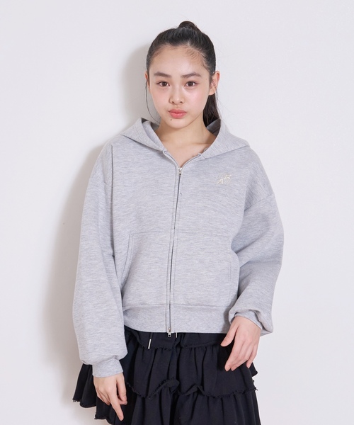 LOVETOXIC（ラブトキシック）の「【ふわカル/セット可】ダンボールZIPパーカ（パーカー・キッズ・グレー/ブラック/アイボリー/サックスブルー・S:140cm/L:160cm/M:150cm）」の4枚目の写真