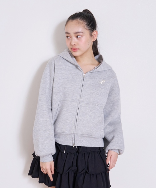 LOVETOXIC（ラブトキシック）の「【ふわカル/セット可】ダンボールZIPパーカ（パーカー・キッズ・グレー/ブラック/アイボリー/サックスブルー・S:140cm/L:160cm/M:150cm）」の6枚目の写真