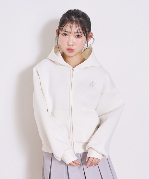 LOVETOXIC（ラブトキシック）の「【ふわカル/セット可】ダンボールZIPパーカ（パーカー・キッズ・グレー/ブラック/アイボリー/サックスブルー・S:140cm/L:160cm/M:150cm）」の5枚目の写真