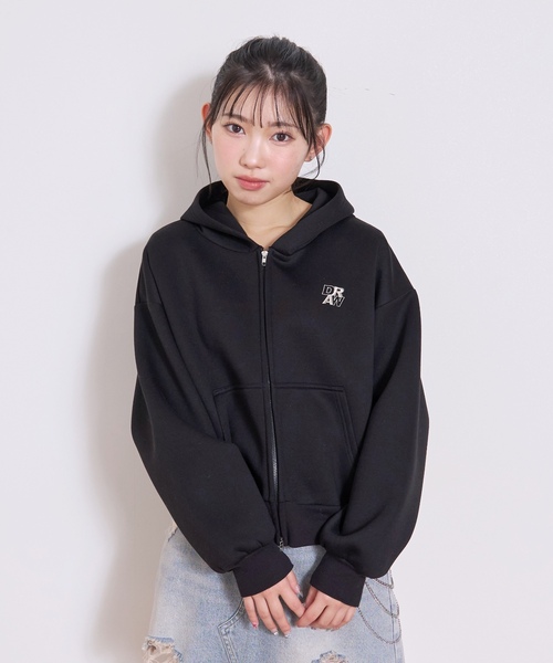 LOVETOXIC（ラブトキシック）の「【ふわカル/セット可】ダンボールZIPパーカ（パーカー・キッズ・グレー/ブラック/アイボリー/サックスブルー・S:140cm/L:160cm/M:150cm）」の11枚目の写真