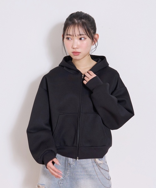 LOVETOXIC（ラブトキシック）の「【ふわカル/セット可】ダンボールZIPパーカ（パーカー・キッズ・グレー/ブラック/アイボリー/サックスブルー・S:140cm/L:160cm/M:150cm）」の12枚目の写真