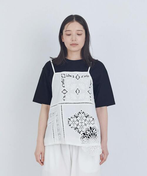 ADIEU TRISTESSE(アデュートリステス)の「ポプリン刺繍キャミソール(キャミソール・レディース・オフホワイト/ブルーグレー/ブラック・38)」の20枚目の写真