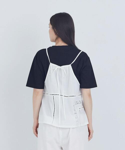 ADIEU TRISTESSE(アデュートリステス)の「ポプリン刺繍キャミソール(キャミソール・レディース・オフホワイト/ブルーグレー/ブラック・38)」の22枚目の写真