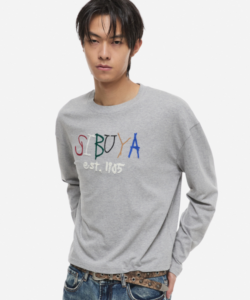 DNSR(ディーエヌエスアール)の「クロップ渋谷ロングスリーブグレー(Tシャツ/カットソー・メンズ・その他・MEDIUM/LARGE/X-LARGE)」の2枚目の写真