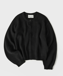 HOOVES（フーブス）の「ヒドゥンボタン クロップカーディガン[ブラック]（カーディガン/ボレロ）」