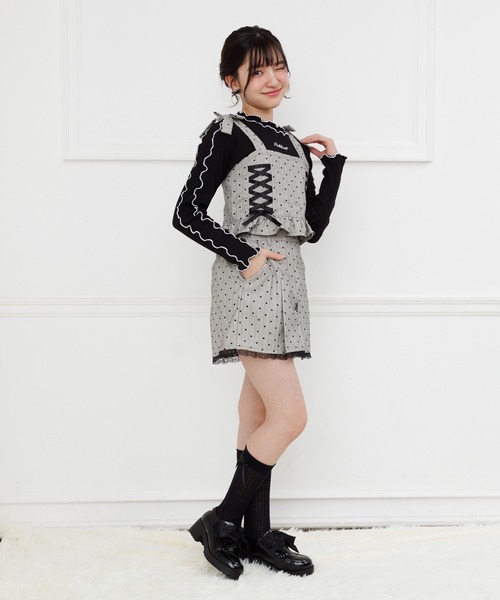 PINKHUNT(ピンクハント)の「PINKHUNT ハートストライプショートパンツ 1304K (トップス別売り)(その他パンツ・キッズ・チャコールグレー/アッシュグレー・160cm/120cm/130cm/140cm/150cm)」の3枚目の写真