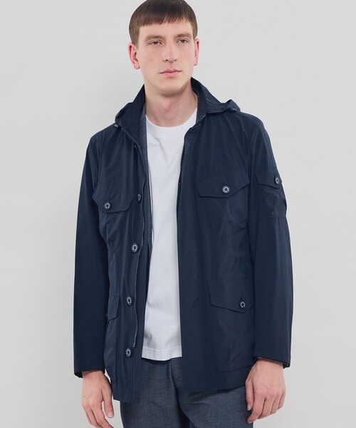MACKINTOSH LONDON(マッキントッシュ ロンドン)の「【BERWICK】【FEATHER-TECH PAC】【FLEX NYLON】ストレッチナイロンミリタリーブルゾン(ブルゾン・メンズ・ブルー系その他2/ネイビー/グレー・38/42/40)」の2枚目の写真
