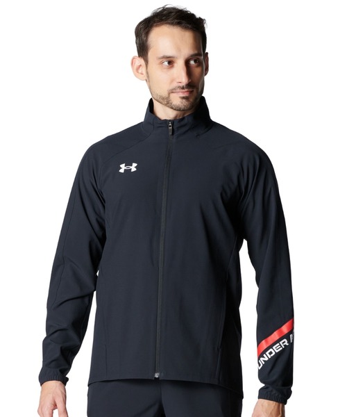 UNDER ARMOUR(アンダーアーマー)の「アンダーアーマー UAウーブン フルジップ ジャケット(ジャージ・メンズ・ライトグレー/ダークブルー/ブラック・S/M/L/LL/3L)」の2枚目の写真