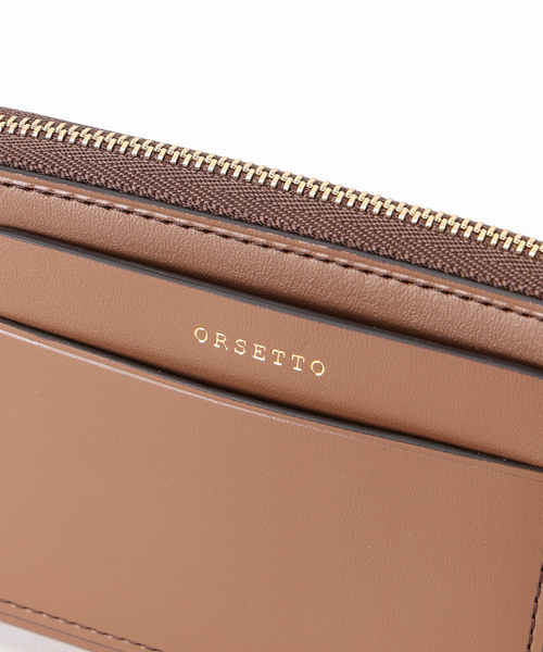 ORSETTO(オルセット)の「ORSETTO オルセット フラグメントケース W155 H85mm(財布・レディース・キャメル/アイボリー・FREE)」の6枚目の写真