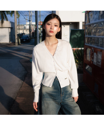 V-Neck Classic Button Cardigan [Ivory]