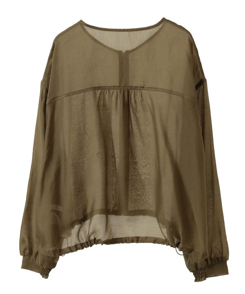 AMERICAN HOLIC（アメリカンホリック）の「【WEB限定】ノーカラーシアーZIPブルゾン（ノーカラージャケット・レディース・オリーブ/ブラック・L/M）」の18枚目の写真