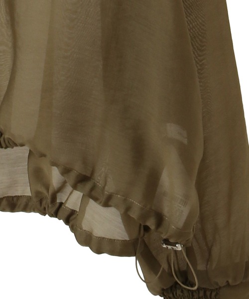 AMERICAN HOLIC（アメリカンホリック）の「【WEB限定】ノーカラーシアーZIPブルゾン（ノーカラージャケット・レディース・オリーブ/ブラック・L/M）」の21枚目の写真