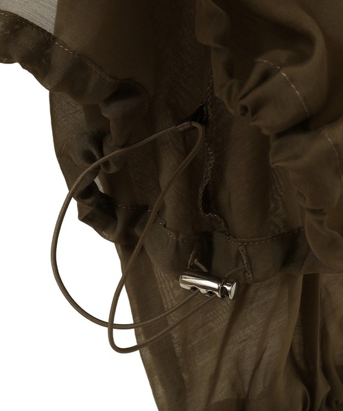 AMERICAN HOLIC（アメリカンホリック）の「【WEB限定】ノーカラーシアーZIPブルゾン（ノーカラージャケット・レディース・オリーブ/ブラック・L/M）」の22枚目の写真