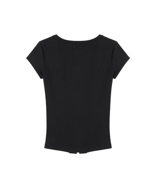 41PRAY(サイルプレイ)の「Hooked Cutout Short Sleeve Top / Black(Tシャツ/カットソー・レディース・ブラック・OS)」の4枚目の写真