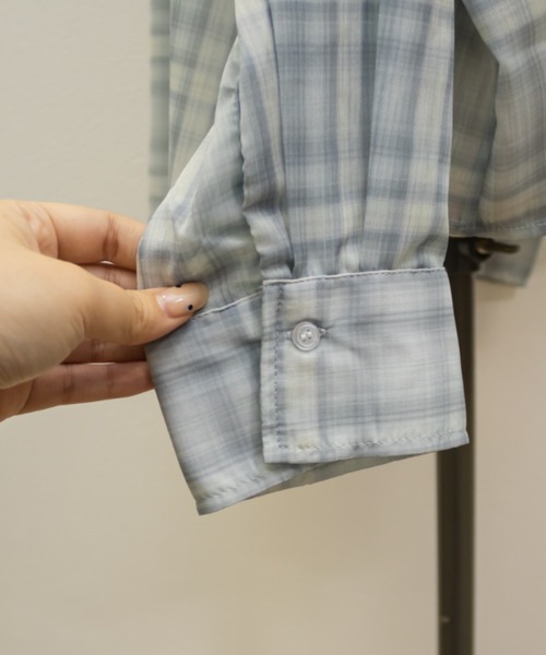 CLETTE（クレット）の「CLETTEオリジナルシアーチェックシャツ（シャツ/ブラウス・レディース・パープル/グレー系その他/ブルー・LL/4L/3L）」の21枚目の写真