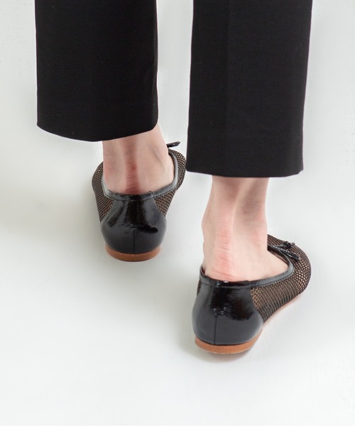 FABIO RUSCONI(ファビオルスコーニ)の「【FABIO RUSCONI/ファビオルスコーニ】メッシュパンプス バレエシューズ 本革 ローヒール(バレエシューズ・レディース・ブラック/シルバー・38/37)」の14枚目の写真