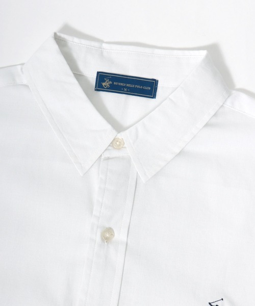 BEVERLY HILLS POLO CLUB（ビバリーヒルズポロクラブ）の「BEVERLY HILLS POLO CLUB 選べる着丈 ワンポイント刺繍 ストライプ＆デニム&無地シャツ レディース（シャツ/ブラウス・レディース・ライトインディゴブルー/ブルー系その他/グリーン系その他/イエロー系その他/オレンジ系その他/オフホワイト/ダークインディゴブルー・M/S）」の22枚目の写真