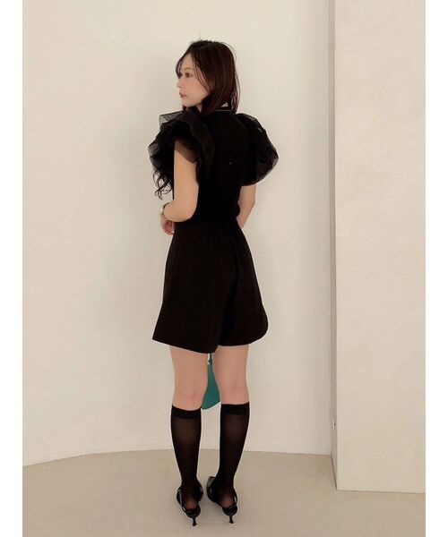 MERCURYDUO（マーキュリーデュオ）の「ボリュームチュールフリルニット（ニット/セーター・レディース・オフホワイト/ベビーピンク/ブラック・FREE）」の9枚目の写真