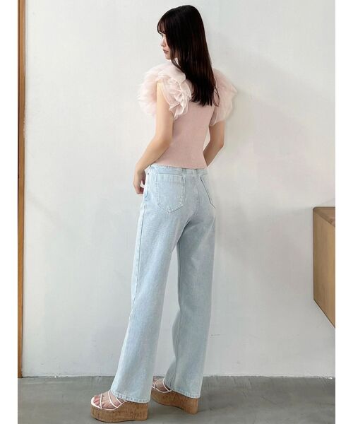 MERCURYDUO（マーキュリーデュオ）の「ボリュームチュールフリルニット（ニット/セーター・レディース・オフホワイト/ベビーピンク/ブラック・FREE）」の13枚目の写真