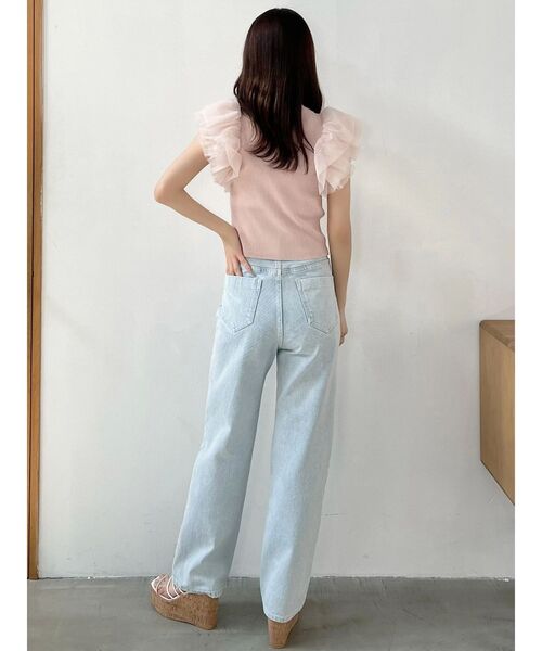 MERCURYDUO（マーキュリーデュオ）の「ボリュームチュールフリルニット（ニット/セーター・レディース・オフホワイト/ベビーピンク/ブラック・FREE）」の14枚目の写真