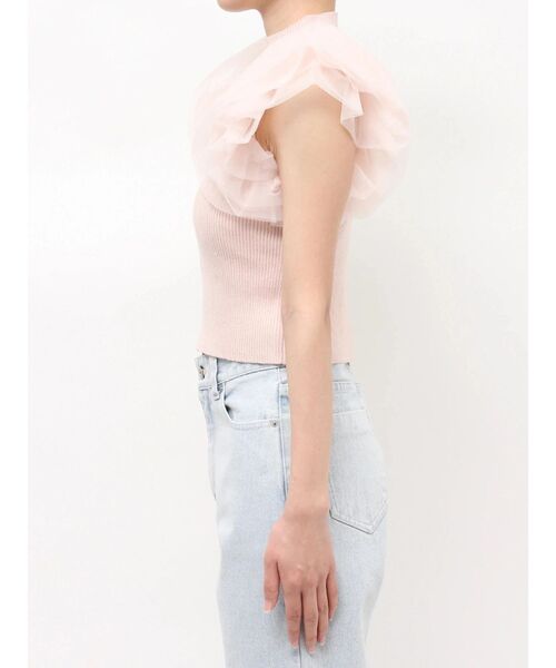 MERCURYDUO（マーキュリーデュオ）の「ボリュームチュールフリルニット（ニット/セーター・レディース・オフホワイト/ベビーピンク/ブラック・FREE）」の16枚目の写真