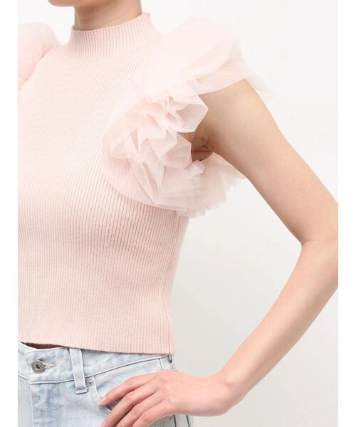 MERCURYDUO（マーキュリーデュオ）の「ボリュームチュールフリルニット（ニット/セーター・レディース・オフホワイト/ベビーピンク/ブラック・FREE）」の19枚目の写真