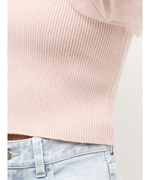 MERCURYDUO（マーキュリーデュオ）の「ボリュームチュールフリルニット（ニット/セーター・レディース・オフホワイト/ベビーピンク/ブラック・FREE）」の20枚目の写真