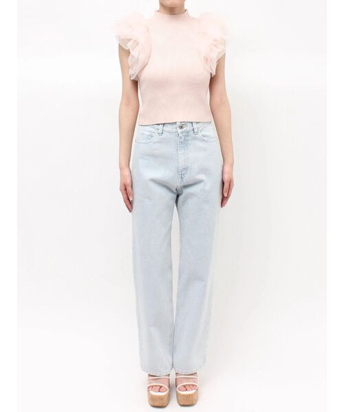 MERCURYDUO（マーキュリーデュオ）の「ボリュームチュールフリルニット（ニット/セーター・レディース・オフホワイト/ベビーピンク/ブラック・FREE）」の22枚目の写真