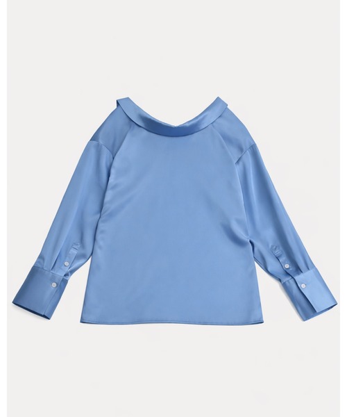 kiehtova(キエトヴァ)の「【kiehtova】EFFORTLESS V-NECK SHIRT/エフォートレスブイネックシャツ(シャツ/ブラウス・レディース・サックスブルー/ホワイト・FREE)」の6枚目の写真