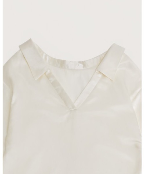 kiehtova(キエトヴァ)の「【kiehtova】EFFORTLESS V-NECK SHIRT/エフォートレスブイネックシャツ(シャツ/ブラウス・レディース・サックスブルー/ホワイト・FREE)」の13枚目の写真