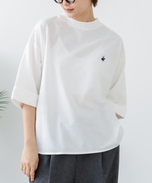 【BEVERLY HILLS POLO CLUB/ビバリーヒルズポロクラブ】【二の腕すっきり・腰回りカバー】ミニ裏毛 袖ロールアップTシャツ 着痩せ 絶妙な丈感