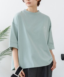 【BEVERLY HILLS POLO CLUB/ビバリーヒルズポロクラブ】【二の腕すっきり・腰回りカバー】ミニ裏毛 袖ロールアップTシャツ 着痩せ 絶妙な丈感