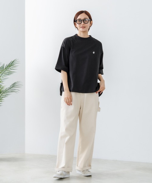 BEVERLY HILLS POLO CLUB(ビバリーヒルズポロクラブ)の「【BEVERLY HILLS POLO CLUB/ビバリーヒルズポロクラブ】【二の腕すっきり・腰回りカバー】ミニ裏毛 袖ロールアップTシャツ 着痩せ 絶妙な丈感(Tシャツ/カットソー・レディース・ライトグリーン/ネイビー/ブラック/オフホワイト・MEDIUM/LARGE)」の18枚目の写真