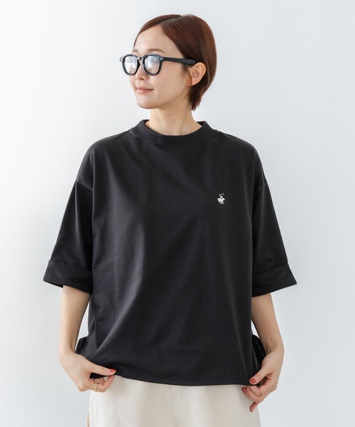 BEVERLY HILLS POLO CLUB(ビバリーヒルズポロクラブ)の「【BEVERLY HILLS POLO CLUB/ビバリーヒルズポロクラブ】【二の腕すっきり・腰回りカバー】ミニ裏毛 袖ロールアップTシャツ 着痩せ 絶妙な丈感(Tシャツ/カットソー・レディース・ライトグリーン/ネイビー/ブラック/オフホワイト・MEDIUM/LARGE)」の22枚目の写真