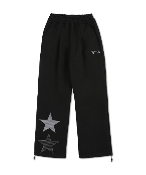 ambler(エムブラー)の「スターロイト アプリケ刺繍ピンタック 2-Way ワイドトレーニングスウェットパンツ AP1001 (ブラック)(スウェットパンツ・レディース・その他・SMALL/MEDIUM/LARGE)」の3枚目の写真
