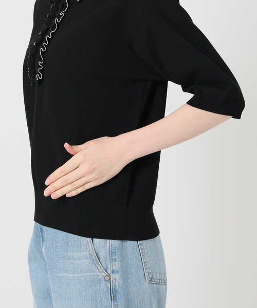 IENA（イエナ）の「《追加》フリルプルオーバー（ニット/セーター・レディース・ブラック/ホワイト・FREE）」の21枚目の写真