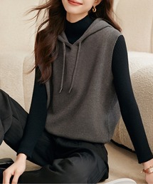 AMAJI（アマジ）の「フーディーニットベスト（ベスト）」