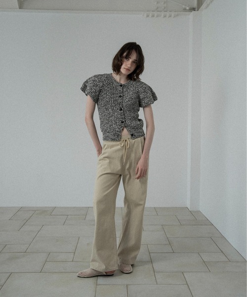 lawgy(ラウジー)の「cotton twill drawstring straight pants / コットンツイルドローストリングストレートパンツ(その他パンツ・レディース・ライトベージュ/ブラウン/ブラック・FREE)」の8枚目の写真